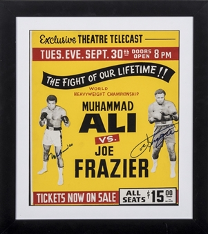 1975 Muhammad Ali Vs. Joe Frazier Dual Signed Framed Fight Poster "Thrilla in Manilla"(Beckett)